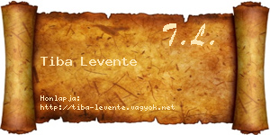Tiba Levente névjegykártya